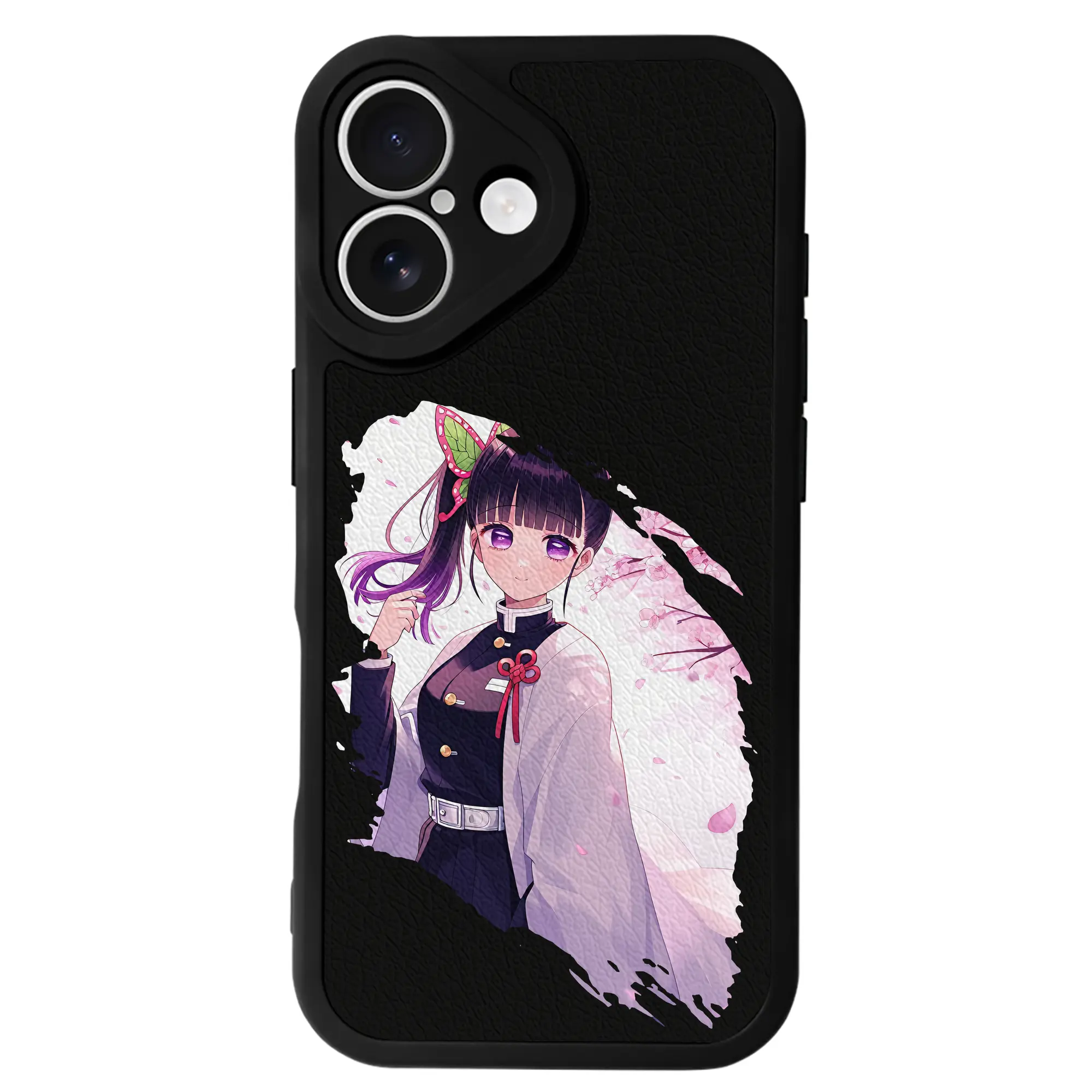 鬼滅の刃 グッズ,栗花落 カナヲ - IPhone 16シリーズ対応 ・ シリコンスマホケース ・ レザー調 ・ 高精度フィット ・ 耐衝撃 ・ ワイヤレス充電対応 ・ 精密カット